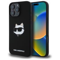 Karl Lagerfeld Silicone Choupette Head Print MagSafe - Etui iPhone 16 Pro (czarny)