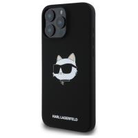 Karl Lagerfeld Silicone Choupette Head Print MagSafe - Etui iPhone 16 Pro (czarny)