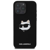 Karl Lagerfeld Silicone Choupette Head Print MagSafe - Etui iPhone 16 Pro (czarny)