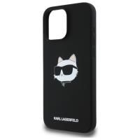Karl Lagerfeld Silicone Choupette Head Print MagSafe - Etui iPhone 16 Pro (czarny)