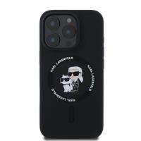 Karl Lagerfeld Silicone Karl & Choupette Ring MagSafe - Etui iPhone 16 Pro (czarny)