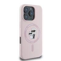 Karl Lagerfeld Silicone Karl & Choupette Ring MagSafe - Etui iPhone 16 Pro (różowy)