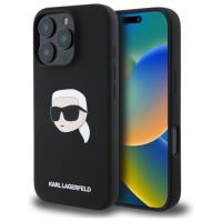 Karl Lagerfeld Silicone Karl Head Print MagSafe - Etui iPhone 16 Pro (czarny)