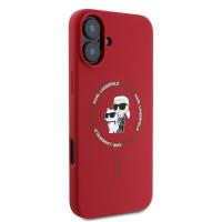 Karl Lagerfeld Silicone Karl & Choupette Ring MagSafe - Etui iPhone 16 Plus (czerwony)