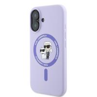 Karl Lagerfeld Silicone Karl & Choupette Ring MagSafe - Etui iPhone 16 Plus (fioletowy)