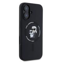 Karl Lagerfeld Silicone Karl & Choupette Ring MagSafe - Etui iPhone 16 (czarny)