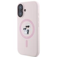 Karl Lagerfeld Silicone Karl & Choupette Ring MagSafe - Etui iPhone 16 (różowy)