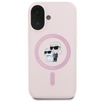 Karl Lagerfeld Silicone Karl & Choupette Ring MagSafe - Etui iPhone 16 (różowy)
