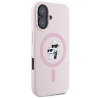 Karl Lagerfeld Silicone Karl & Choupette Ring MagSafe - Etui iPhone 16 (różowy)
