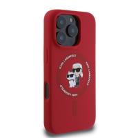 Karl Lagerfeld Silicone Karl & Choupette Ring MagSafe - Etui iPhone 16 Pro Max (czerwony)