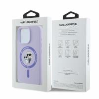 Karl Lagerfeld Silicone Karl & Choupette Ring MagSafe - Etui iPhone 16 Pro Max (fioletowy)