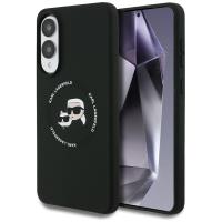 Karl Lagerfeld Silicone Double Heads And Circle MagSafe - Etui Samsung Galaxy S25 Edge (czarny) Karl Lagerfeld Silicone Double Heads And Circle MagSafe - Etui Samsung Galaxy S25 Edge (czarny)