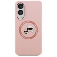 Karl Lagerfeld Silicone Double Heads And Circle MagSafe - Etui Samsung Galaxy S25 Edge (różowy)