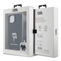 Karl Lagerfeld Crossbody Saffiano Monogram Ikonik Metal Pin - Etui iPhone 15 (czarny)