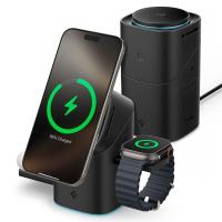 Spigen Essential EF223MS Qi2 Rotary Magnetic - Ładowarka indukcyjna MagSafe 3w1 do iPhone, AirPods i Apple Watch 15W (Black)