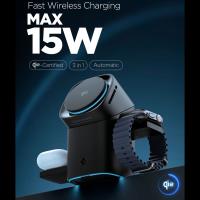 Spigen Essential EF223MS Qi2 Rotary Magnetic - Ładowarka indukcyjna MagSafe 3w1 do iPhone, AirPods i Apple Watch 15W (Black)