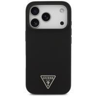 Guess Silicone Triangle Logo MagSafe - Etui iPhone 17 Pro Max (czarny)
