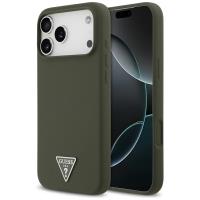 Guess Silicone Triangle Logo MagSafe - Etui iPhone 17 Pro Max (khaki)
