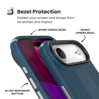 Speck Presidio2 Grip MagSafe - Etui iPhone Air (Deep Sea / Silver Metallic / Spell Blue)