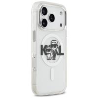 Karl Lagerfeld IML Glitter Karl & Choupette Sketch Logo MagSafe - Etui iPhone 17 Pro (przezroczysty)