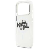 Karl Lagerfeld IML Glitter Karl & Choupette Sketch Logo MagSafe - Etui iPhone 17 Pro (przezroczysty)