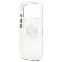 Karl Lagerfeld IML Glitter Karl & Choupette Sketch Logo MagSafe - Etui iPhone 17 Pro (przezroczysty)