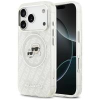 Karl Lagerfeld IML Glitter Karl & Choupette Heads Logo MagSafe - Etui iPhone 17 Pro (szary)