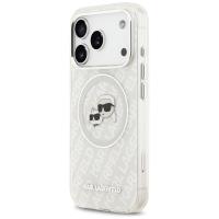Karl Lagerfeld IML Glitter Karl & Choupette Heads Logo MagSafe - Etui iPhone 17 Pro (szary)