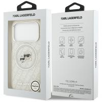 Karl Lagerfeld IML Glitter Karl & Choupette Heads Logo MagSafe - Etui iPhone 17 Pro (szary)