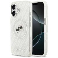 Karl Lagerfeld IML Glitter Karl & Choupette Heads Logo MagSafe - Etui iPhone 17 (szary)