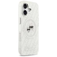 Karl Lagerfeld IML Glitter Karl & Choupette Heads Logo MagSafe - Etui iPhone 17 (szary)