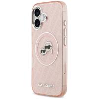 Karl Lagerfeld IML Glitter Karl & Choupette Heads Logo MagSafe - Etui iPhone 17 (różowy)