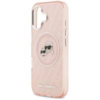 Karl Lagerfeld IML Glitter Karl & Choupette Heads Logo MagSafe - Etui iPhone 17 (różowy)