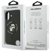 Karl Lagerfeld Silicone Karl & Choupette Ring MagSafe - Etui iPhone 17 (czarny)