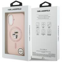 Karl Lagerfeld Silicone Karl & Choupette Ring MagSafe - Etui iPhone 17 (różowy)