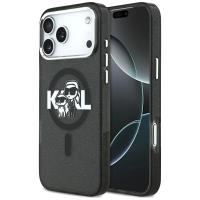 Karl Lagerfeld IML Glitter Karl & Choupette Sketch Logo MagSafe - Etui iPhone 17 Pro Max (czarny)