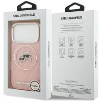 Karl Lagerfeld IML Glitter Karl & Choupette Heads Logo MagSafe - Etui iPhone 17 Pro Max (różowy)