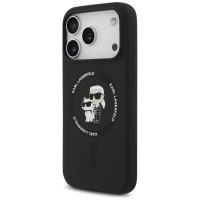 Karl Lagerfeld Silicone Karl & Choupette Ring MagSafe - Etui iPhone 17 Pro Max (czarny)