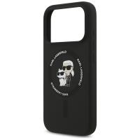 Karl Lagerfeld Silicone Karl & Choupette Ring MagSafe - Etui iPhone 17 Pro Max (czarny)