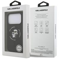 Karl Lagerfeld Silicone Karl & Choupette Ring MagSafe - Etui iPhone 17 Pro Max (czarny)