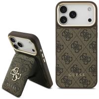 Guess Bundle Pack MagSafe 4G - Zestaw etui + portfel MagSafe do iPhone 17 Pro Max (brązowy)