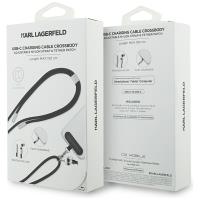 Karl Lagerfeld Crossbody Strap Ikonik Charm - Uniwersalny pasek do telefonu / kabel USB-C do USB-C 1.5m (czarny)