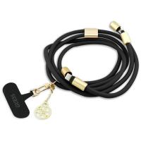 Guess Crossbody Strap 4G Charm - Uniwersalny pasek do telefonu / kabel USB-C do USB-C 1.5m (czarny)