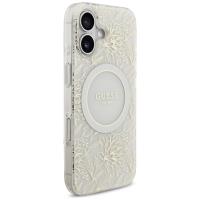 Guess IML Flowers Electro Pearl Strap MagSafe - Etui iPhone 17 (biały)