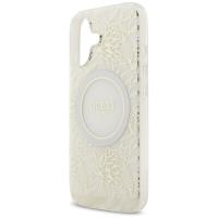 Guess IML Flowers Electro Pearl Strap MagSafe - Etui iPhone 17 (biały)