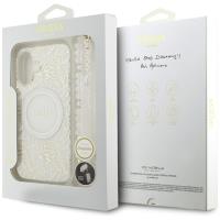 Guess IML Flowers Electro Pearl Strap MagSafe - Etui iPhone 17 (biały)