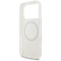 Guess IML Flowers Electro Pearl Strap MagSafe - Etui iPhone 17 Pro (biały)