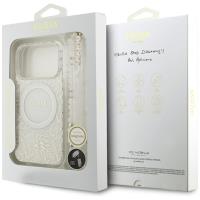 Guess IML Flowers Electro Pearl Strap MagSafe - Etui iPhone 17 Pro (biały)