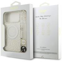Guess IML Flowers Electro Pearl Strap MagSafe - Etui iPhone 17 Pro Max (biały)