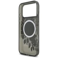 Guess IML Flowers Electro Pearl Strap MagSafe - Etui iPhone 17 Pro Max (czarny)